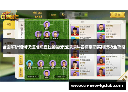 全面解析如何快速准确查找葡萄牙足球球队名称指南实用技巧全攻略 全面解析如何快速准确查找葡萄牙足球球队名称指南实用技巧全攻略