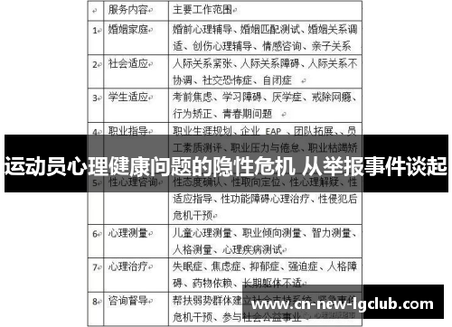 运动员心理健康问题的隐性危机 从举报事件谈起